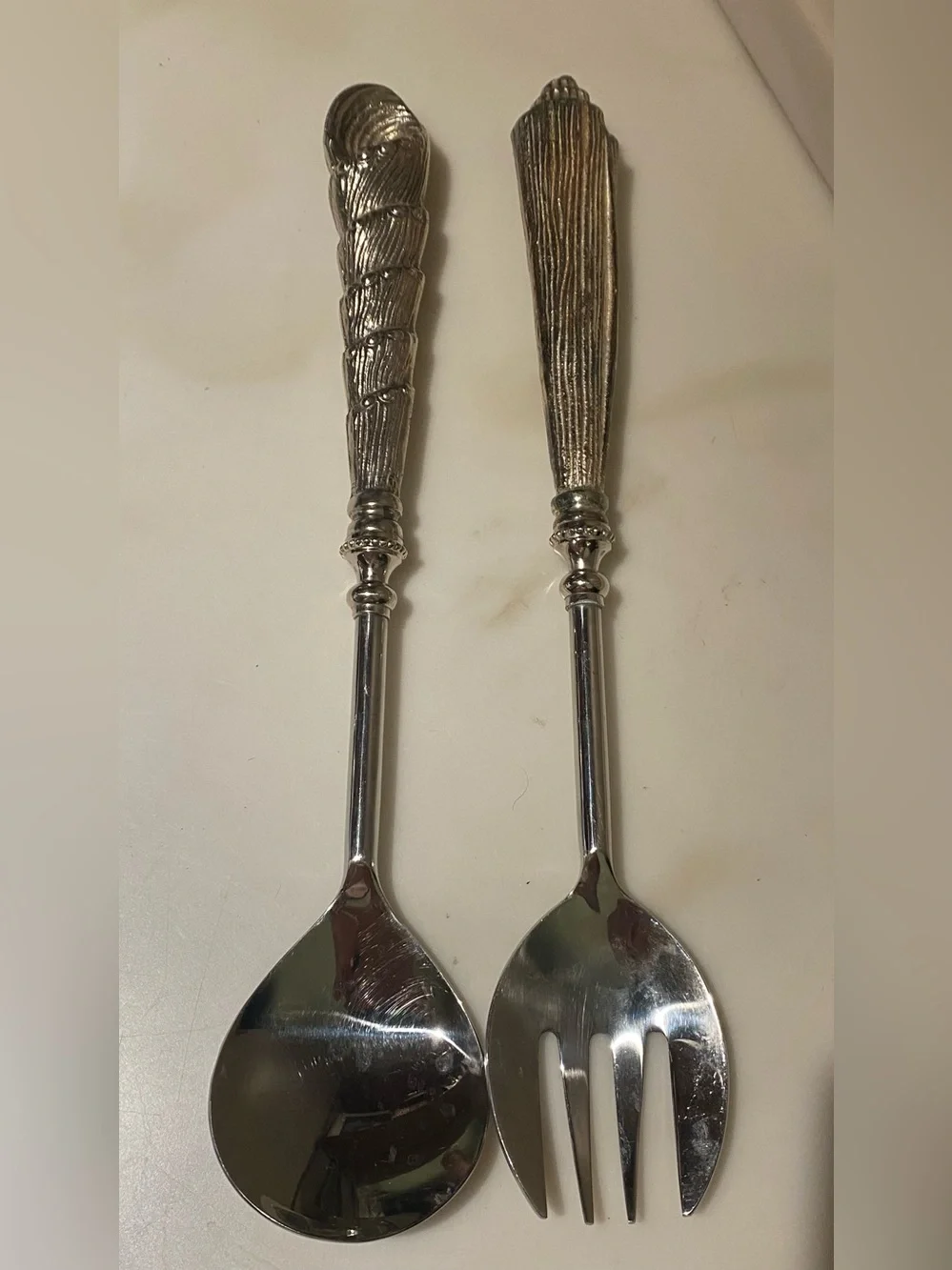 Vintage Silverplated Decorative Serving Spoon and Fork Set